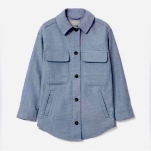Everlane The Oversized Shirt Jacket in Heathered Cool Grey, M